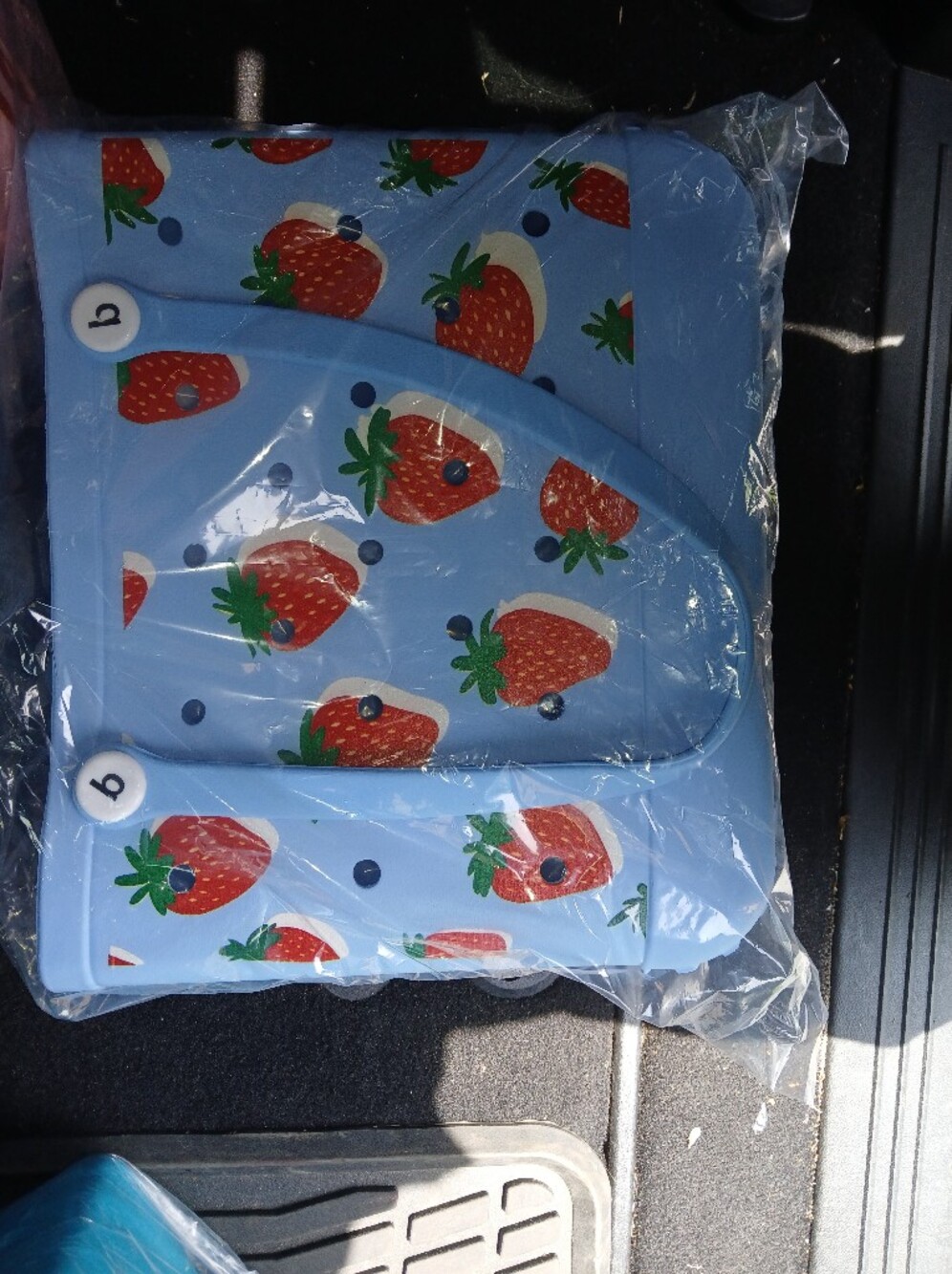 Light Blue Strawberry Print Bogg Like Bag. Size Med. Price Is Firm.